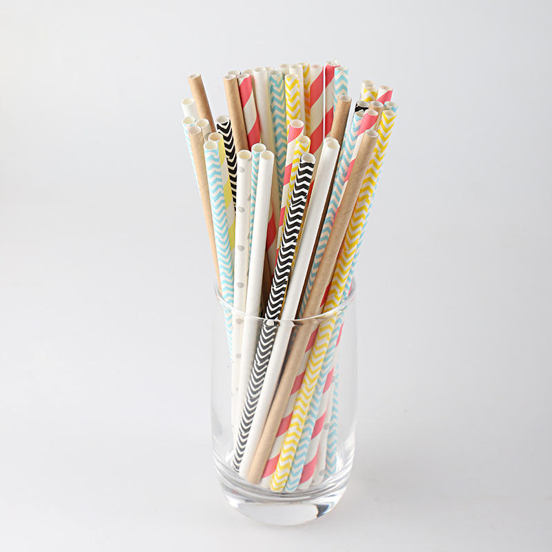 High Quality Colorful Disposable Paper Drinking Straws Wholesale for Parties and Beverage Stores Wrapped in Quality Paper