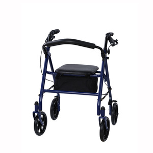 Foxconn <b>Rollator</b> <b>Walker</b> Blue Four-Wheeled Foldable With Seat For Elderly And Disabled - Product Image 1