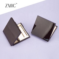 Palette de fards à paupières vide 4 couleurs, emballage carré, palette de maquillage pour le visage, boîtier compact de luxe avec compartiment intérieur doré métallisé pour poudre