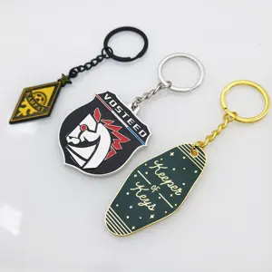 Mềm men Móc chìa khóa nhà sản xuất nhà máy bán buôn tùy chỉnh 2D/3D chữ logo hình dạng kim loại Keyring cứng men Keychain