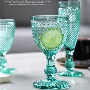 Copas de <span class=keywords><strong>Vino</strong></span> Vintage de Cristal con Relieve de Diamantes, Tipo Flauta, 8oz/11oz, Opciones Multicolor, Logotipo Personalizado para <span class=keywords><strong>el</strong></span> Hogar - Product Image 5