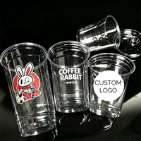 Gobelets à boba personnalisés en PLA/PP à paroi simple, écologiques, jetables, élégants et durables, de 16oz/20oz/24oz, pour bubble tea et smoothies