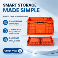 Caisse de rangement pliable empilable en plastique LRH de haute qualité, bacs de rangement pliables en PP/HDPE, capacité de charge 40 kg