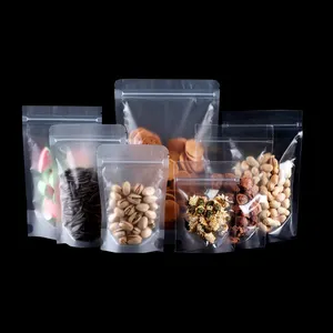 High quality fancy food packaging plastic bag transparent coffee bag biodegradable pe food custom ziplock bag