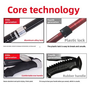 Bastones de Trekking Plegables y Extensibles de Aluminio 6061 Ligeros con Logotipo Personalizado, Ajustables de 30-130 cm <span class=keywords><strong>para</strong></span> Senderismo y Montañismo - Product Image 4