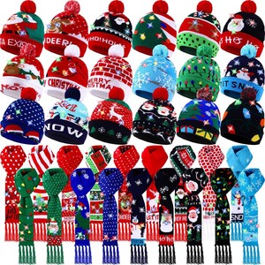 Chapeau <span class=keywords><strong>de</strong></span> Noël avec lumière LED, bonnet en tricot, chapeau d'hiver, chapeau <span class=keywords><strong>de</strong></span> neige, casquette, cadeaux <span class=keywords><strong>de</strong></span> fête <span class=keywords><strong>de</strong></span> Noël pour adultes et enfants - Product Image 1