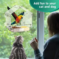 Acrylique clair grande cage à oiseaux perroquet élevage Cages pour animaux de compagnie mangeoire pour oiseaux