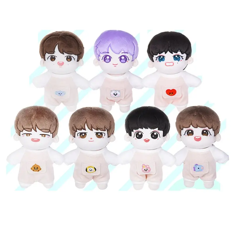 Bangtan Jongens Kpop Pluche Pop China Fabrikant Custom Pluche Doll Knuffels 20Cm Pluche Kpop Ster Pop Knuffel