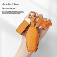 Étui de clé BYD compatible en cuir microfibre, style minimaliste, fabriqué en Chine ; compatible avec Song Pro, Yuan, Tang, Qin PLUS, Han DM-i, EV 2, Seal