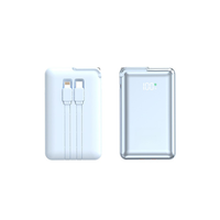 Batterie externe portable 2-en-1 pliable avec prise CA, charge rapide 45W, haute capacité Li-Polymère 20000mAh et câble intégré pour la vente en gros