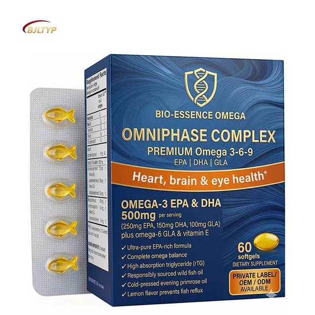 Private Label Omega 3 Fish Oil Capsules Senior Health Vitality Support OEM Custom Manufacturer Natural Healthy Pure