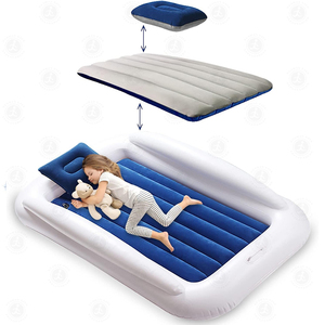 Venta al por mayor cama de viaje inflable plegable para bebé bomba de aire eléctrica colchón inflable para niños pequeños con almohada para acampar viajes en coche - Product Image 1