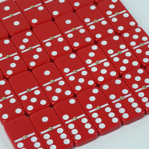 Juego de 6 dominó rojo personalizado de fábrica, caja de cartón de papel rouge para juego divertido de casino, 8mm de grosor, 28 Uds. - Product Image 6