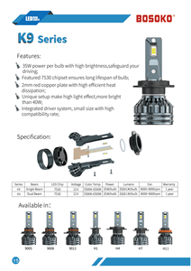 Sistema di Illuminazione Auto <span class=keywords><strong>Serie</strong></span> K9 Lampadine LED H4 H15 9007 per Fari Auto - Product Image 5