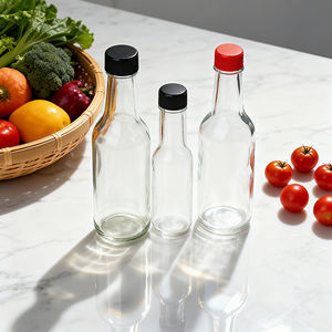 Botella Redonda <span class=keywords><strong>de</strong></span> Vidrio para Salsas con Tapa <span class=keywords><strong>de</strong></span> Rosca, para Salsas, Vinagre, en Existencia, <span class=keywords><strong>Precio</strong></span> Económico - Product Image 5