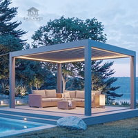 Pergola Bioclimatique Motorisée 4x3m en Aluminium à Lames Orientables Écologique, Étanche, Électrique, pour Villa Moderne et Nature – Offre Spéciale