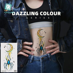 2025 derniers tatouages temporaires noirs réalistes Art corporel CMJN coloré fleur épaule cou poitrine tatouages temporaires pour femmes fille - Product Image 6