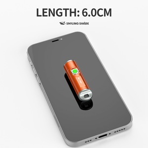 Smiling Shark M60 Keychain <b>Flashlight</b> USB <b>Rechargeable</b> LED Emergency Light Aluminum Alloy Spot Beam Push Button - Product Image 3