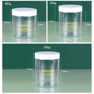 100ml 200ml 300ml 400ml 450ml 500ml 550ml 食品グレードPETプラスチック製デザートジャー、ナッツ、ジャム、アイスクリーム用のカスタム蓋付き - Product Image 4
