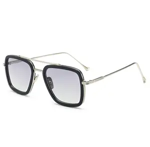 Fashionable Style European-American Trendy Design Sunglasses Famous Brand Metal Square Men Sunglasses