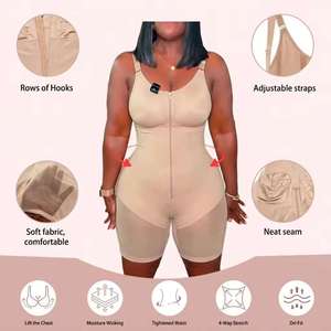 Fajas Colombianas à compression forte, gaine sculptante intégrale BBL avec bretelles réglables, rehausseur de fesses, body à fermeture éclair à l'entrejambe - Product Image 5