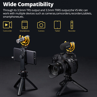Microphone Canon Compact Godox VS-Mic 3,5 mm pour iPhone, Smartphone Android et Appareil Photo Reflex Numérique pour Enregistrement Vidéo