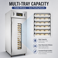 Armoire de Fermentation Professionnelle à Porte Unique avec Pulvérisation Puissante, Double Ventilateur et Circulation d'Air Chaud pour Boulangerie, 36 Plateaux