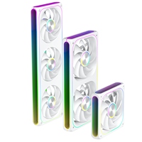 Ventilador AntarcChill de 360 mm con Cadena Daisy, Anillo Central CD, Halo Lateral con Espejo Infinito, Alta Velocidad, Alto Flujo de Aire, Bajo Ruido, Ventilador para PC OEM