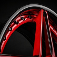 Jantes en alliage forgé de luxe 2 pièces, centre rouge bonbon, bord noir brillant, concaves profondes, pour Mercedes Benz AMG
