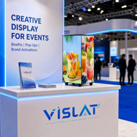 Écran LED à quatre faces VISLAT Factory Direct Full Color Magic Cube avec logo personnalisé sur mesure pour la publicité numérique
