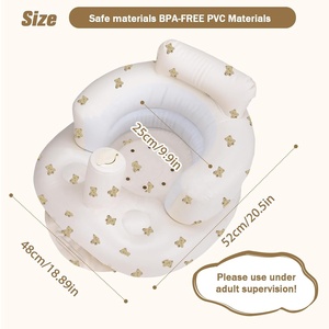 Assento Inflável Moderno e Seguro para Bebês com Design de Urso para Bebês de 4 a 12 Meses, Uso no Verão em Casa, Cozinha, Quarto e Banheiro - Product Image 6