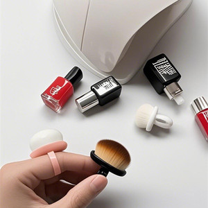 Ensemble de brosses à poussière pour ongles en poils synthétiques doux, brosse à anneau à manche court pour le nettoyage et le polissage des ongles - Product Image 3