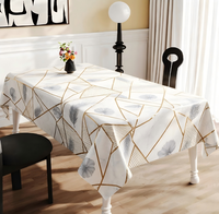 Nappe de table en PU de luxe à motif géométrique tropical palmier et lignes dorées, tailles et motifs personnalisés, imperméable et anti-taches, pour cuisine