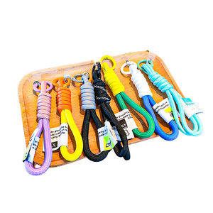 Nylon bện vải dây điện thoại di động Trường hợp dây buộc hai màu thời trang Keychain chống mất dây mặt dây chuyền túi phụ kiện Keychain - Product Image 1