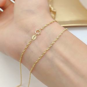 Au750 인기 판매 정품 금 실제 금 목걸이 순금 로프 체인 팔찌 목걸이 - Product Image 4