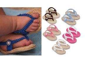 Sandales tongs en crochet pour bébé, chaussures de berceau en tricot, chaussures d'été respirantes en coton pour nouveau-né et nourrisson - Product Image 3