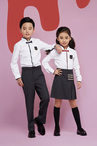 High Quality Design Logo Kindergarten Primary <strong>School</strong> Children Unisex <strong>School</strong> Dress Skirt <strong>Trousers</strong> 100% Cotton Eco-friendly - Product Image 4