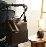 Sac à couches portable en cuir de voyage de luxe pour bébé sac à dos avec matelas à langer pour femmes sac organisateur de couches