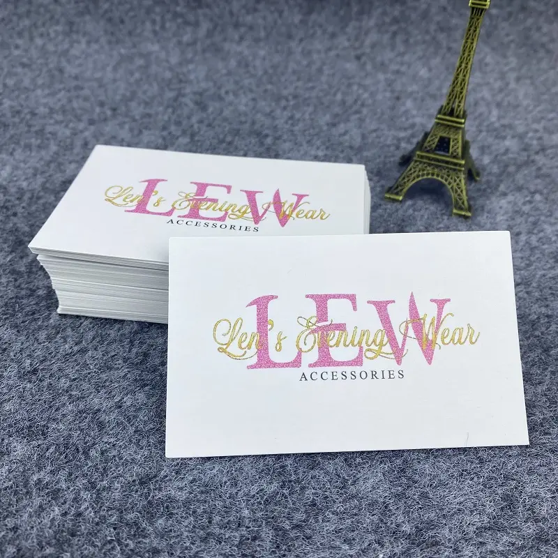 Venta al por mayor de tarjetas de visita doradas personalizadas impresas en blanco invitación de boda tarjeta de agradecimiento con logotipo
