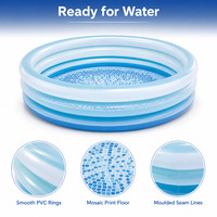 Piscine gonflable pour enfants à trois niveaux en PVC, piscine ronde avec fond imprimé mosaïque pour le jardin, la cour arrière, les jeux aquatiques
