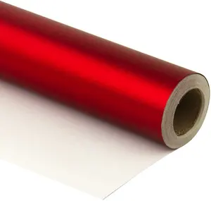 マットメタリック包装紙ロール赤ユニークなデザイン防水ギフト包装紙