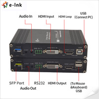 Extenseur de Fibre 1Ch 1080P DVI + USB KVM + 1Ch RS232 + 1Ch Audio Stéréo Bidirectionnel + 1Ch GPIO