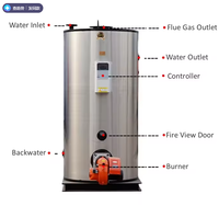 Chaudière à eau chaude verticale automatique industrielle de petite taille, capacité 300L/500L/1000L, haute sécurité, chauffage pour écoles et bureaux