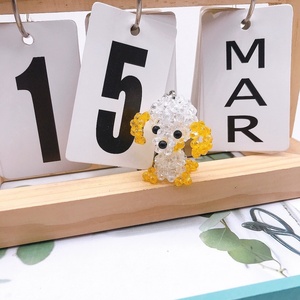 Accesorios colgantes para bolsos de mujer, llavero de coche hecho a mano para niñas, decoración para mochilas escolares, regalo de cumpleaños, lindo llavero pequeño de caniche - Product Image 5