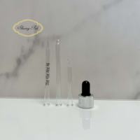 Bouchon à vis en plastique brillant et lisse 18/410, compte-gouttes conique 30 ml, compte-gouttes noir en caoutchouc argenté