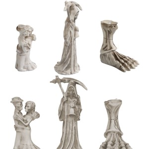 En gros, Lumières de bougies d'Halloween à piles, Accessoires de lanternes citrouille en vinyle avec motif de crâne et faucille du Diable, Ornements de bougies électroniques - Product Image 6