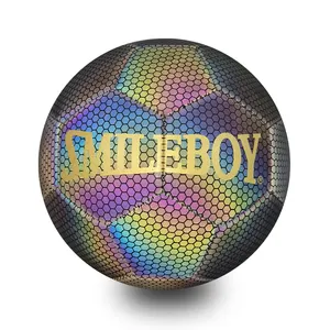 reflective ball promotional pvc size 5 soccer ball football, professional customized pu soccer ball