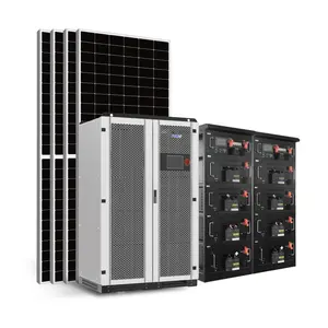完整的混合太阳能储能系统100Kw 150Kw带锂电池的并网太阳能系统