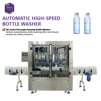 Machine de lavage automatique haute vitesse pour bouteilles en plastique/verre, pour eau pure, shampoing, gel, colle, usage industriel continu