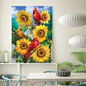 Pintura de Diamantes Serie Plantas y Flores Girasol y Pájaro Bordado a Mano Arte Decorativo de Pared Premium Regalo - Product Image 2